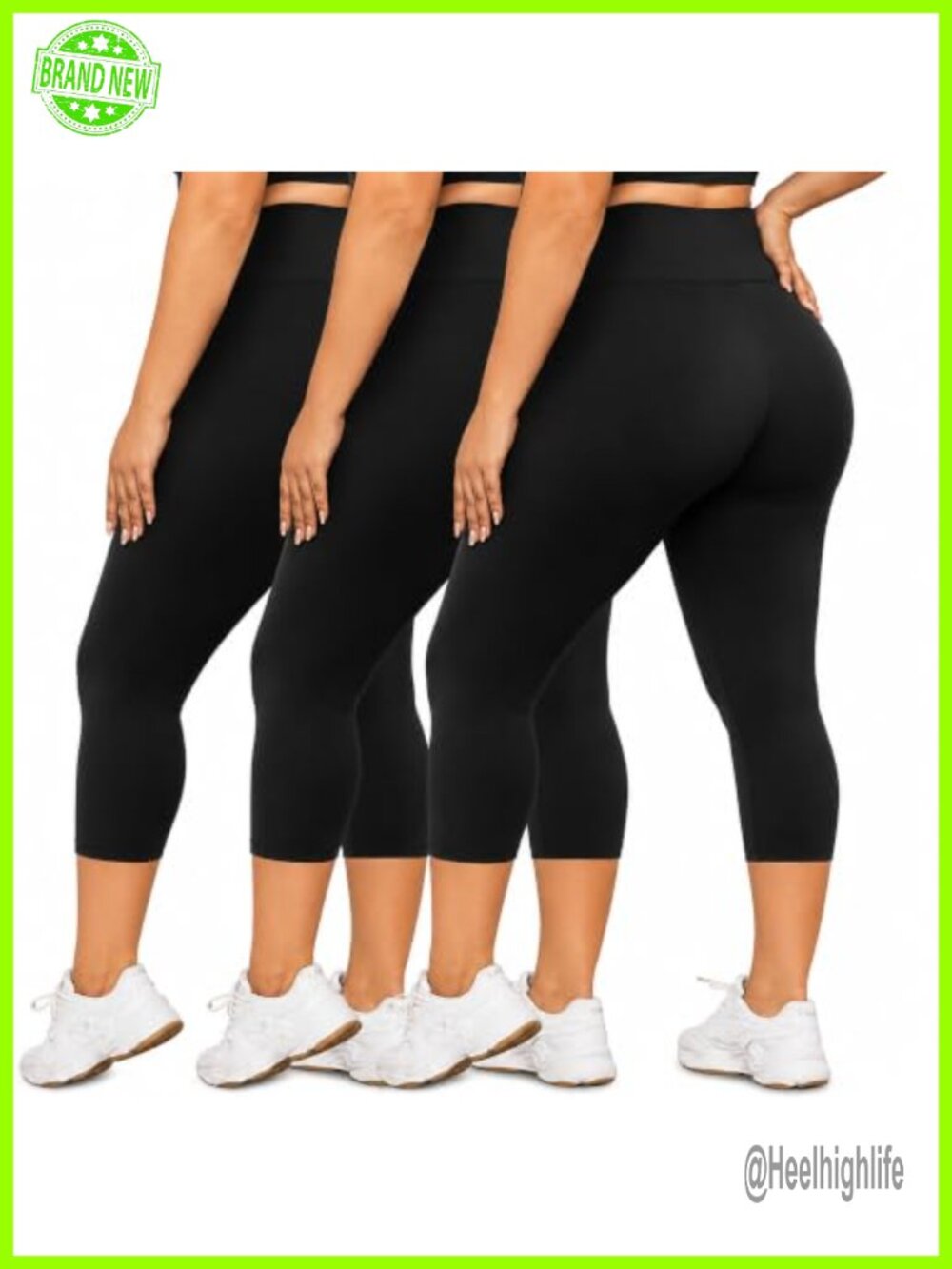 Plus Size High Waisted Leggings 3 Pack 4-Way Stretch Yoga Pants